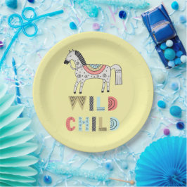 Prato De Papel Amarelo de Pastel de Cavalo Escandinavo Infantil S