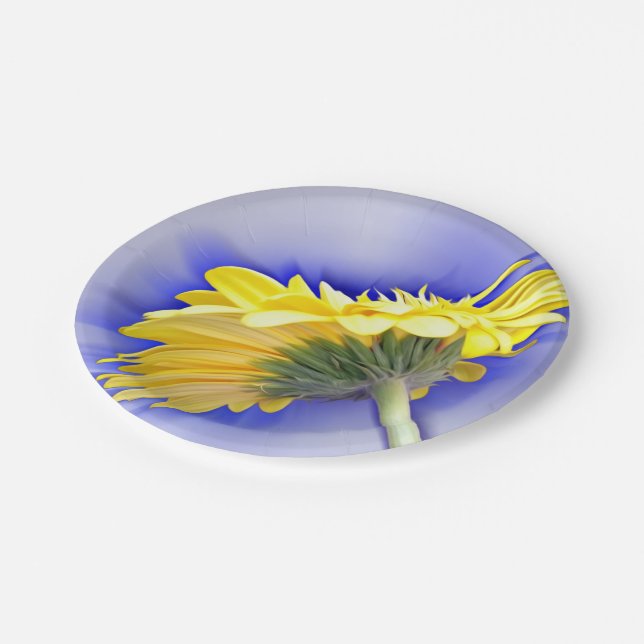 Prato De Papel Amarelo e azul (Inclinado)