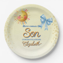 Amarelo Pastel Aqui Vem o Filho Churrasco de Bebê 