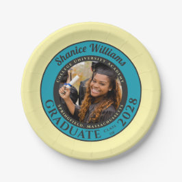 Prato De Papel Amarelo Suave Foto Moderno Festa de Graduação