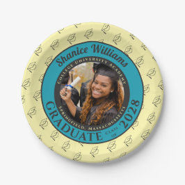 Prato De Papel Amarelo Suave Foto Moderno Festa de Graduação