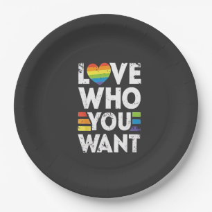 Prato De Papel Ame Quem Você Quer O Orgulho LGBT Mês