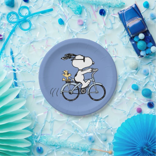 Prato De Papel Amendoins | Bicicleta Snoopy & Woodstock (Festa)