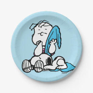 Prato De Papel Amendoins Linus & Snoopy