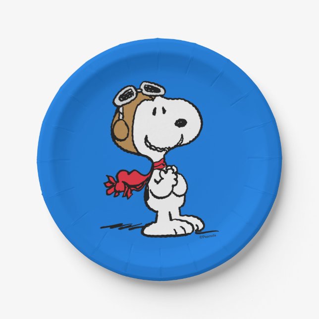 Prato De Papel Amendoins | Snoopy O Áce Voador (Frente)