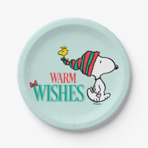 Prato De Papel Amendoins Snoopy & Woodstock Warm Wish
