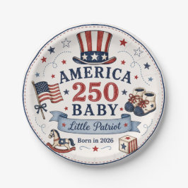 Prato De Papel América 250 Bebê / Pequeno Patriota