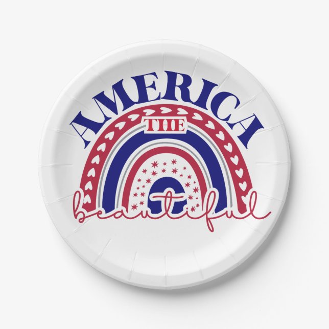 Prato De Papel América belo arco-íris (Frente)