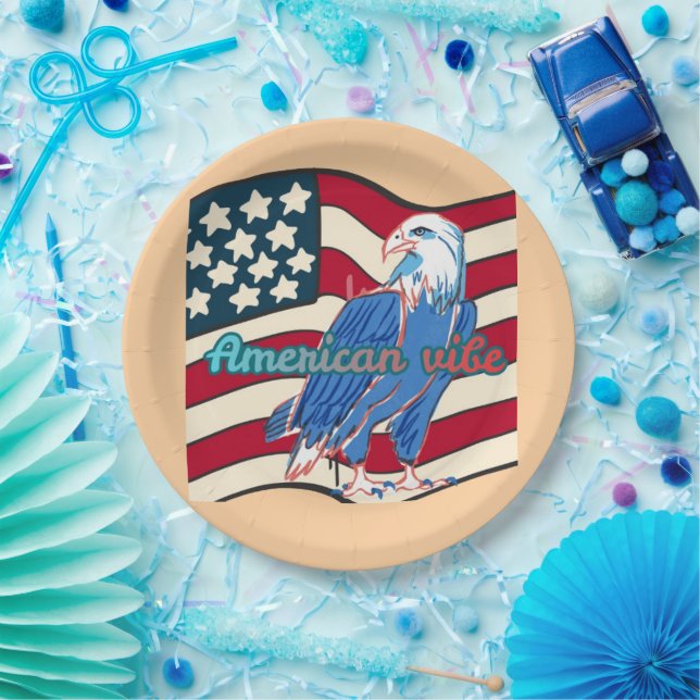 Prato De Papel American vibe peach (Festa)