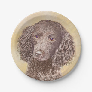 Prato De Papel American Water Spaniel Painting - Arte Original de