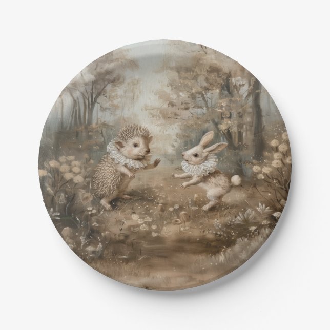 Prato De Papel Amigos - Placas de Papel Redondas (Frente)