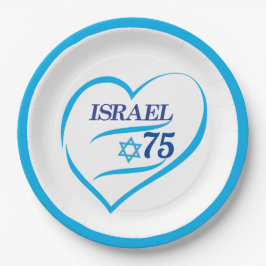 Prato De Papel Amo Israel 75 anos, Dia da Independência
