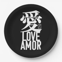 Prato De Papel Amor. Amor. 愛.