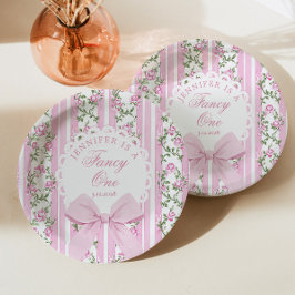 Prato De Papel Amor Chique Um Laço Coquete 1º Aniversário