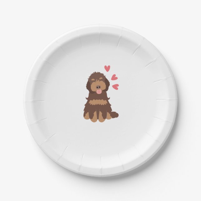 Prato De Papel Amor Chocolate Fantasma Cockapoo Cão Cavapoo (Frente)