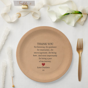 Prato De Papel amor de agradecimento personalizado fofo