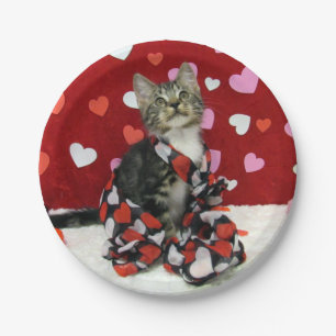 Prato De Papel Amor de Bandit - Namorados - Placas de Gato/Gatinh