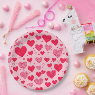 Prato De Papel Amor de São Valentim-Corações de São Valentim