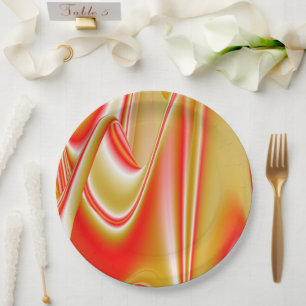 Prato De Papel Amor e Abstrato 3D Rainbowart Dourado