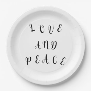 Prato De Papel Amor E Paz Bonitos