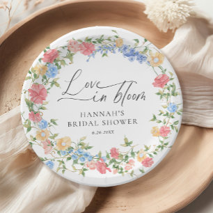 Prato De Papel Amor em Flor Bridal Shower de Flores Silvestres