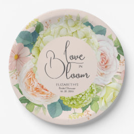 Prato De Papel Amor em Flor Floral Noiva Rosa Cor-de-Rosa