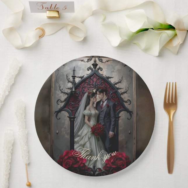 Prato De Papel Amor Eterno Gótico (Casamento)