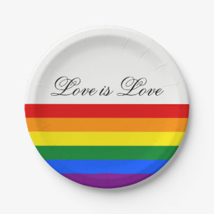 Prato De Papel Amor Igualdade Rainbow Flag LGBT Orgulho gay Lésb