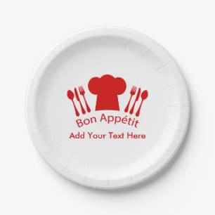 Prato De Papel Amor para cozinhar o Bon Appetit do chapéu do
