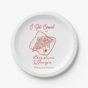 Prato De Papel Amor & Pizza   Jantar de Ensaios Casual