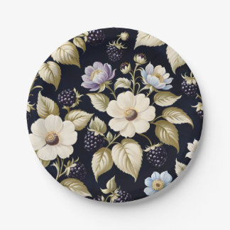 Prato De Papel Amora-preta & Flores