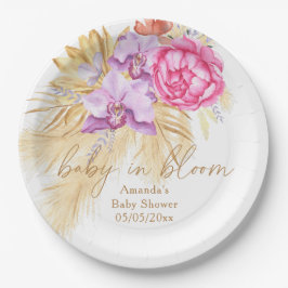 Prato De Papel Amostra-pampas de aquarela - Chá de fraldas