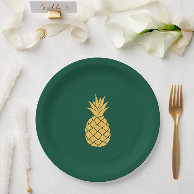Prato De Papel Ananás Amarelo (Casamento)