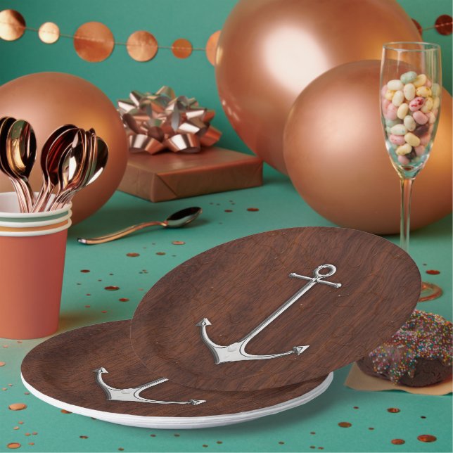 Prato De Papel Anchor Náutico Molhado de Mahogany (Múltiplo)