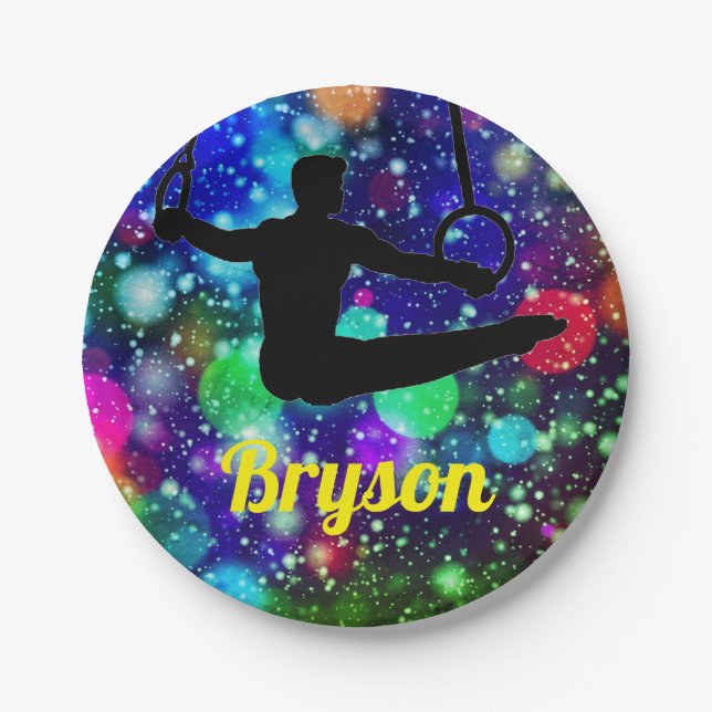 Prato De Papel Anéis de ginástica de rapazes (Frente)