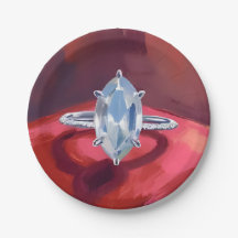 Anel de Noivado com Diamante Marquise Aquarela Ver