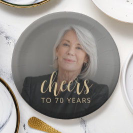 Prato De Papel Animadores de Fotos da Festa de aniversário 70