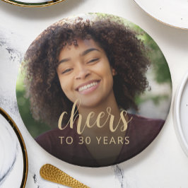 Prato De Papel Animadores de Fotos do aniversário de 30 anos