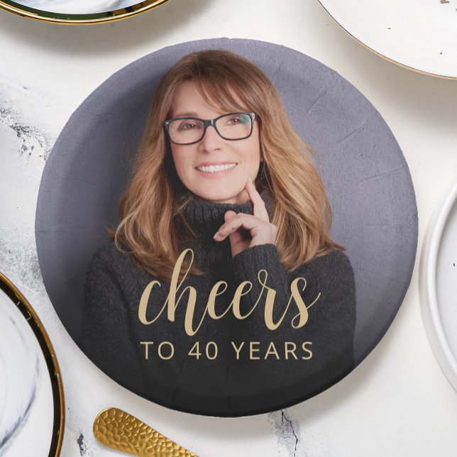 Prato De Papel Animadores de Fotos do aniversário de 40 anos (Criador carregado)
