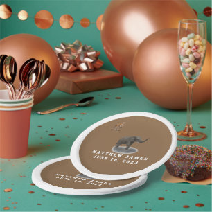 Prato De Papel Animais Assorcidos, Ameaçados De Placa De Papel De