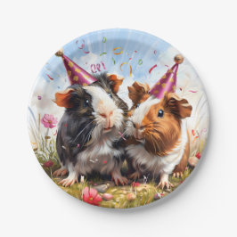 Prato De Papel Animais de festa - 2 suínos de Guiné