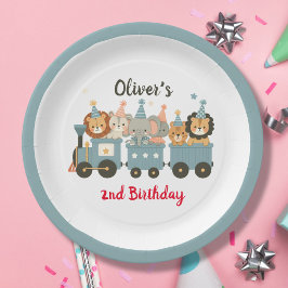 Prato De Papel Animais de Festa Caçada no Comboio Personalizados