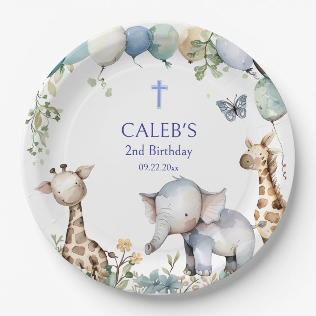 Prato De Papel Animais de festas Ortodoxas Festas de aniversário  (Frente)