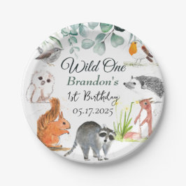 Prato De Papel Animais de Floresta Cura primeiro aniversario Selv