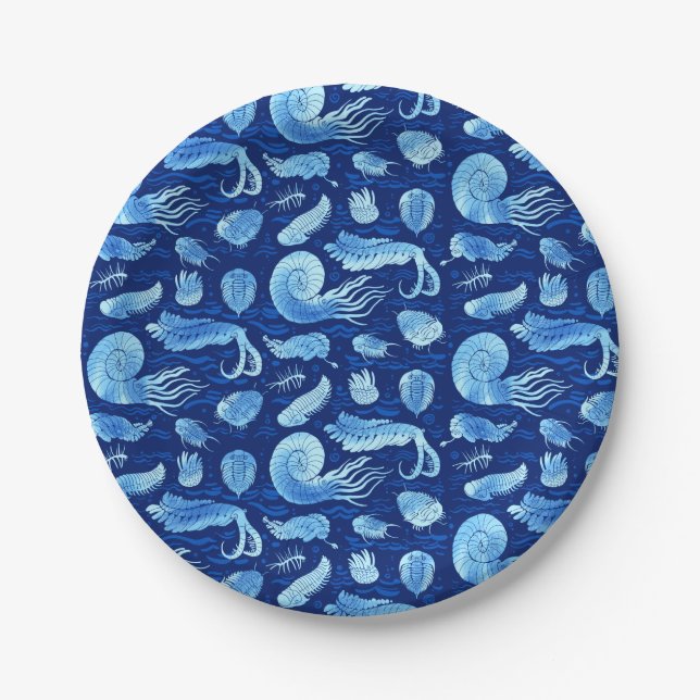 Prato De Papel Animais marinhos antigos: Trilobitas, Anomalocaris (Frente)