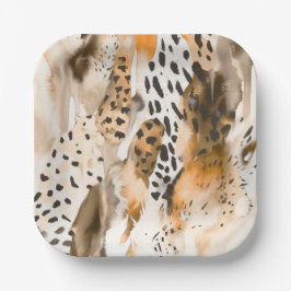 Prato De Papel Animais Safari Peles Impressão Abstrato Moderno Bo