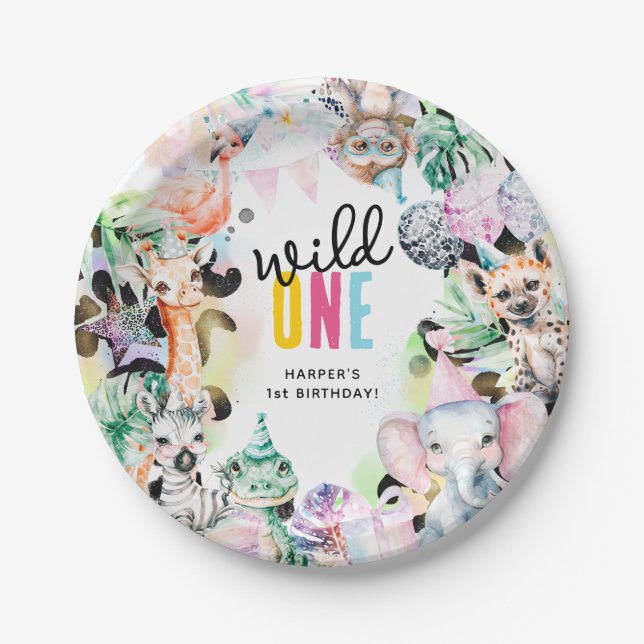 Prato De Papel Animais Selvagens de Safari Legal (Frente)