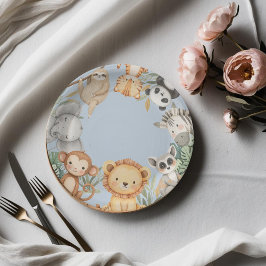 Prato De Papel Animais Selvagens Selvagens Tropicais de Uma Selva