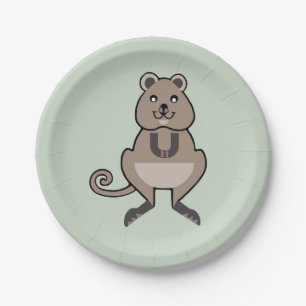 Prato De Papel Animal - Bonito - Feliz QUOKKA - Placa de Papel
