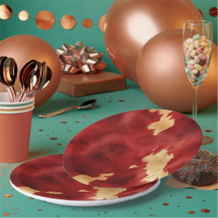 Prato De Papel Animal de cochicho vermelho ocidental